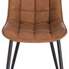 WOLTU BH207hbr-2 Chaise de Salle à Manger Lot de 2 Chaise de Cuisine Assise rembourrée en Similicuir,Pieds en métal Stable,Brun Clair