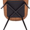 WOLTU BH207hbr-2 Chaise de Salle à Manger Lot de 2 Chaise de Cuisine Assise rembourrée en Similicuir,Pieds en métal Stable,Brun Clair