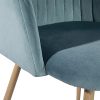 DORAFAIR Fauteuil en Tissu Velours Rétro,Chaises de Salle à Manger Scandinave avec Dossier rembourré et Coussin, Métal en Finition Spray Gold Jambes - Vert