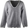 41DJ61DVveL._AC_.jpg Minetom Pull Femme Tricoté Col V Casual Manches Longues Hiver Chaud Pullover Sweater Top Blouse