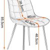 WOLTU BH207hbr-2 Chaise de Salle à Manger Lot de 2 Chaise de Cuisine Assise rembourrée en Similicuir,Pieds en métal Stable,Brun Clair