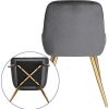 Lestarain Lot de 2 Chaises de Salle à Manger avec Dossier Chaise de Cuisine Rétro Chaise de Salon Assise en Velours et Pieds en Métal,Gris foncé