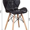 Uderkiny Lot de 4 chaises - Chaise de Salle à Manger avec Dossier en Cuir et Pieds en Bois de hêtre, Convient à la Salle à Manger à la Cuisine au Salon, etc (Noir01)