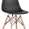 BenyLed Lot de 6 Chaises de Salle à Manger Contemporaines en Plastique Design Rétro Chaise D'appoint pour Salle à Manger, Cuisine, Bureau, Restaurant, etc (Noir)