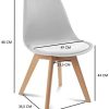 41HjW-GG4jL._AC_.jpg IDMarket - Lot de 4 chaises SARA Gris foncé, Gris Clair, Blanc et Bleu
