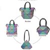 41JjqmmBYlL._AC_.jpg Sac à main holographique géométrique Unique Iridescent Sac fourre-tout interchangeable Couleur changeant dames bourse écologique en cuir arc-en-sac à main pour les femmes grande idée cade (Colorful-1)