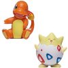 Bandai - Pokémon - Pack de 2 figurines Battle - Salamèche (Charmander) & Togepi - Figurines 5 cm à collectionner - WT97884