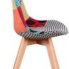 Ensemble de chaises de Salle à Manger Modernes du Milieu du siècle de 4 chaises rembourrées en Patchwork avec Pied de Chaise en hêtre Massif pour Le Salon de la Chambre