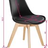 TecTake 800852 Lot de 2 Chaises de Salle à Manger Style Scandinave Mobilier d´Intérieur Pieds Bois Massif Design Moderne – Diverses Couleurs (Noir)