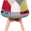 Ensemble de chaises de Salle à Manger Modernes du Milieu du siècle de 4 chaises rembourrées en Patchwork avec Pied de Chaise en hêtre Massif pour Le Salon de la Chambre