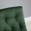HOMCOM Chaise Design néo-rétro Assise Dossier capitonné piètement croisé métal Noir Velours Vert