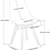 EGGREE Chaises Salle à Manger Scandinaves Lot de 4 Chaises de Cuisine, Rétro Rembourrée Chaise de Salle de Bureau, Pieds en Bois de Hêtre Massif, Blanc