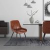 Lestarain 6 X Chaises de Salle à Manger Similicuir et Métal,Fauteuil de Cuisine Chaise de Salon avec Dossier,Brune
