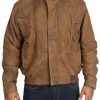 41TZOui2SiL._AC_.jpg Hommes Blouson en Cuir Classique Robert Marron Nubuck Bomber Manteau