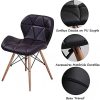 Uderkiny Lot de 4 chaises - Chaise de Salle à Manger avec Dossier en Cuir et Pieds en Bois de hêtre, Convient à la Salle à Manger à la Cuisine au Salon, etc (Noir01)