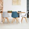 41a8XbfEgiL._AC_.jpg IDMarket - Lot de 4 chaises SARA Gris foncé, Gris Clair, Blanc et Bleu