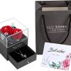 41dTKEWXJPL._AC_.jpg Rose Eternelle avec Bijoux, Rose éternelle Préservée, Love You Collier boîte à Bijoux, Idee Cadeau Anniversaire Saint Valentin Mariage Fete des Meres pour Femme Maman Cadeau de Noël