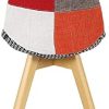 Ensemble de chaises de Salle à Manger Modernes du Milieu du siècle de 4 chaises rembourrées en Patchwork avec Pied de Chaise en hêtre Massif pour Le Salon de la Chambre