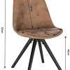 WOLTU 1 X Chaise de Salle à Manger en Tissu Scientifique BH268dbr-1 Chaise de Salon Chaise de Cuisine Structure en Bois Massif Aspect Cuir Antique,Brun Foncé