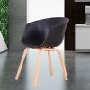 Muebles Home Lot de 4 chaises de salle à manger modernes et rétro avec dossier et pieds en bois pour salle à manger, chambre à coucher