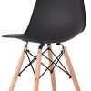 BenyLed Lot de 6 Chaises de Salle à Manger Contemporaines en Plastique Design Rétro Chaise D'appoint pour Salle à Manger, Cuisine, Bureau, Restaurant, etc (Noir)