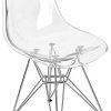 Lot de 6 Ghost Chaises en Acrylique Polycarbonate + Acier pour Salle à Manger, Salon, 46 x 40 x 86 cm, Transparent