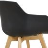 Lot de 4 Chaise Salle à Manger, H.J WeDoo Fauteuils Scandinave de Chaise latérale Design rétro avec Jambe de Bois de hêtre Massif - Noir