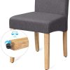 41kOMPpzQNL._AC_.jpg SONGMICS Chaises de Salle à Manger, Lot de 2, Rembourré, Dossier Haut, Revêtement en Lin-Coton, Pieds en Bois Massif, Gris Foncé et Couleur Boisée LDC21GY