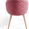 Chaise de Salle à Manger en Velours - Lot de 2, 4, 6, 8, Pieds en Bois Hêtre, Style Moderne, Couleurs au Choix - Chaise Scandinave pour Salon, Chambre, Cuisine, Bureau (Lot de 8, Rose)