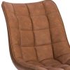 WOLTU BH207hbr-2 Chaise de Salle à Manger Lot de 2 Chaise de Cuisine Assise rembourrée en Similicuir,Pieds en métal Stable,Brun Clair