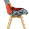 WOLTU BH29mf-2 Chaises Salle à Manger Lot de 2 en Lin,Chaise de Cuisine en Bois,Multicolore