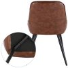 Lestarain 6 X Chaises de Salle à Manger Similicuir et Métal,Fauteuil de Cuisine Chaise de Salon avec Dossier,Brune