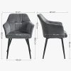 41z7UNLrdWL._AC_.jpg SONGMICS Chaise de Salle à Manger, Fauteuil de Cuisine en Velour, Siège Rembourré, Pieds en Métal, Dossier Haut, Assise Large, pour Cuisine, Salon, Chambre, Gris LDC071G01