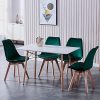 51ahuBexqL._AC_.jpg BenyLed Lot de 4 Chaises de Salle à Manger en Velours avec Assise Rembourrée et Pieds en Bois Idéal pour Salle à Manger, Salon, Chambre, etc. (Vert foncé)