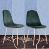ZMALL Lot de 4 chaises de salle à manger en velours avec pieds en bois pour maison, cuisine, salon, salle à manger, vert