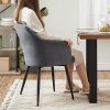 519WCKGPYrL._AC_.jpg SONGMICS Chaise de Salle à Manger, Fauteuil de Cuisine en Velour, Siège Rembourré, Pieds en Métal, Dossier Haut, Assise Large, pour Cuisine, Salon, Chambre, Gris LDC071G01