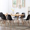 BenyLed Lot de 6 Chaises de Salle à Manger Contemporaines en Plastique Design Rétro Chaise D'appoint pour Salle à Manger, Cuisine, Bureau, Restaurant, etc (Noir)