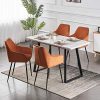JYMTOM Lot de 2 Chaises en Velours au Style Moderne avec Dossier et Accoudoirs et Des Pieds en Métal (Orange)