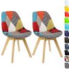 WOLTU BH29mf-2 Chaises Salle à Manger Lot de 2 en Lin,Chaise de Cuisine en Bois,Multicolore