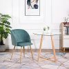 DORAFAIR Fauteuil en Tissu Velours Rétro,Chaises de Salle à Manger Scandinave avec Dossier rembourré et Coussin, Métal en Finition Spray Gold Jambes - Vert