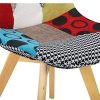 WOLTU BH29mf-2 Chaises Salle à Manger Lot de 2 en Lin,Chaise de Cuisine en Bois,Multicolore