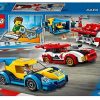 LEGO 60256 City Les Voitures de Course, Jeu de Construction avec Pilotes, Véhicules de Rallye Jouet Enfants de 5 Ans et +