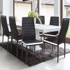 IZTOSS Lot de 6 chaises Romane Noires Bandeau Blanc pour Salle à Manger - livré en 2 à 4 Jours - France