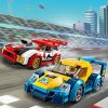 LEGO 60256 City Les Voitures de Course, Jeu de Construction avec Pilotes, Véhicules de Rallye Jouet Enfants de 5 Ans et +