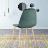 ZMALL Lot de 4 chaises de salle à manger en velours avec pieds en bois pour maison, cuisine, salon, salle à manger, vert