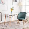 DORAFAIR Fauteuil en Tissu Velours Rétro,Chaises de Salle à Manger Scandinave avec Dossier rembourré et Coussin, Métal en Finition Spray Gold Jambes - Vert