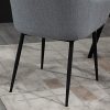 HOMCOM Chaises de Visiteur Design scandinave - Lot de 2 chaises - Pieds effilés métal Noir - Assise Dossier accoudoirs ergonomiques Lin Gris