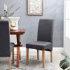 51WH12FP9rL._AC_.jpg SONGMICS Chaises de Salle à Manger, Lot de 2, Rembourré, Dossier Haut, Revêtement en Lin-Coton, Pieds en Bois Massif, Gris Foncé et Couleur Boisée LDC21GY
