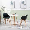 Lot de 4 Chaise Salle à Manger, H.J WeDoo Fauteuils Scandinave de Chaise latérale Design rétro avec Jambe de Bois de hêtre Massif - Noir