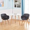Lot de 4 Chaise Salle à Manger, H.J WeDoo Fauteuils Scandinave de Chaise latérale Design rétro avec Jambe de Bois de hêtre Massif - Noir